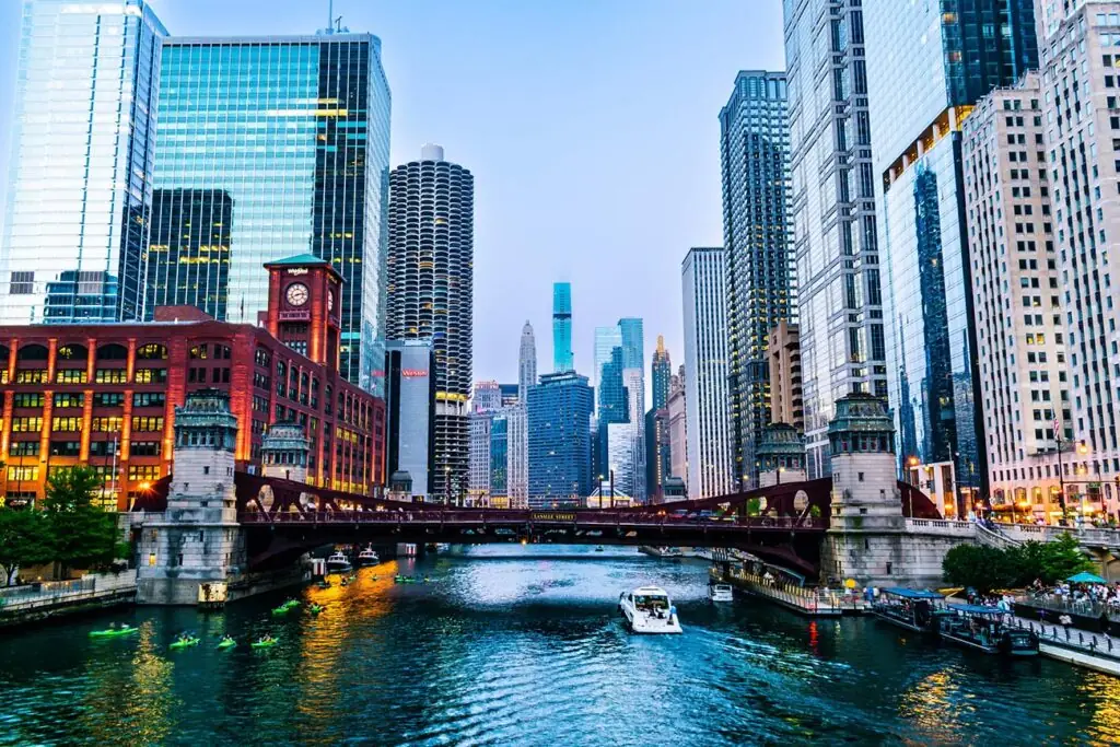 River bridge in Chicago