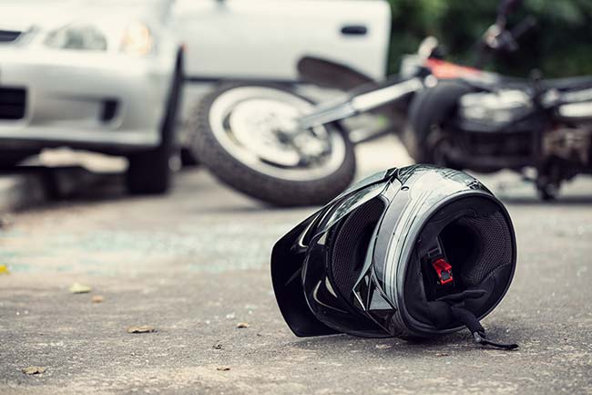Scene of motorcycle accident